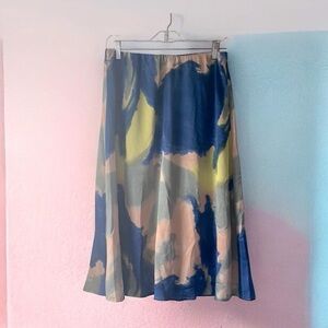 WD•NY Abstract Print Midi Skirt
